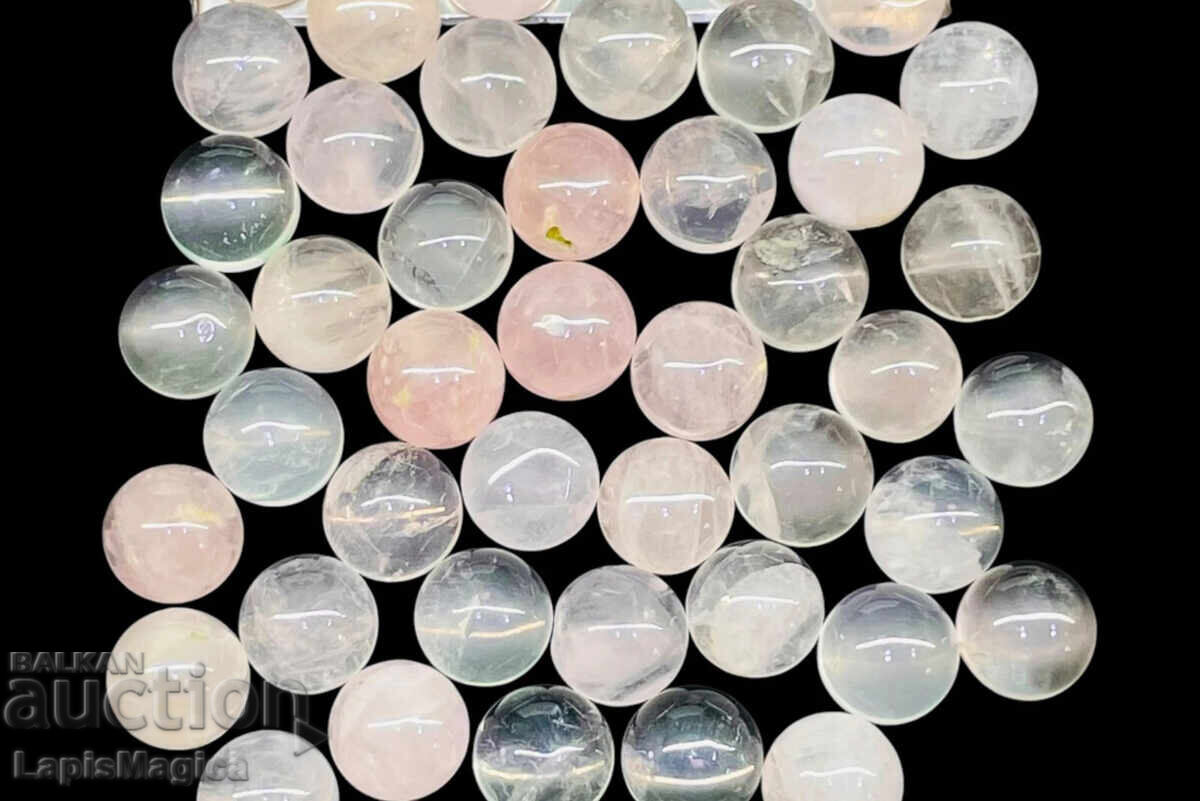 Rose Quartz 8mm Round Cabochons - Price for 10 pieces Rose Quartz 8mm Round Cabochons - Price for 10 pieces