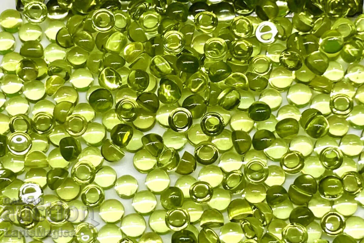 Peridot 2.5mm Round Cabochons - price for 20 pieces