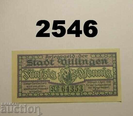 Βίλλινγκεν 50 pfennig 1918 Γερμανία με τιμή 6.00 BGN | € 3.07