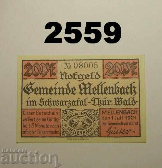 Mellenbach 20 pfennig 1921 Germany with price 4.00 BGN | € 2.05