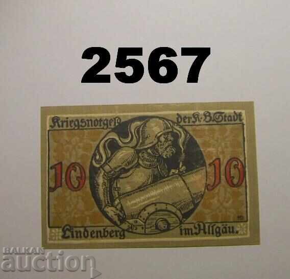Λίντενμπεργκ 10 πφέννιγκ 1917 Γερμανία με τιμή 4.00 BGN | € 2.05