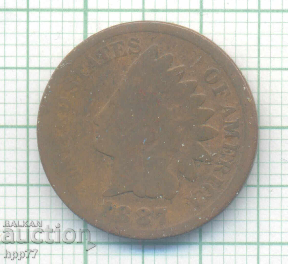 1887 US One Cent Coin 1887 US One Cent Coin