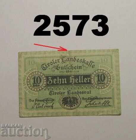 Tirol 10 heller 1920 Австрия