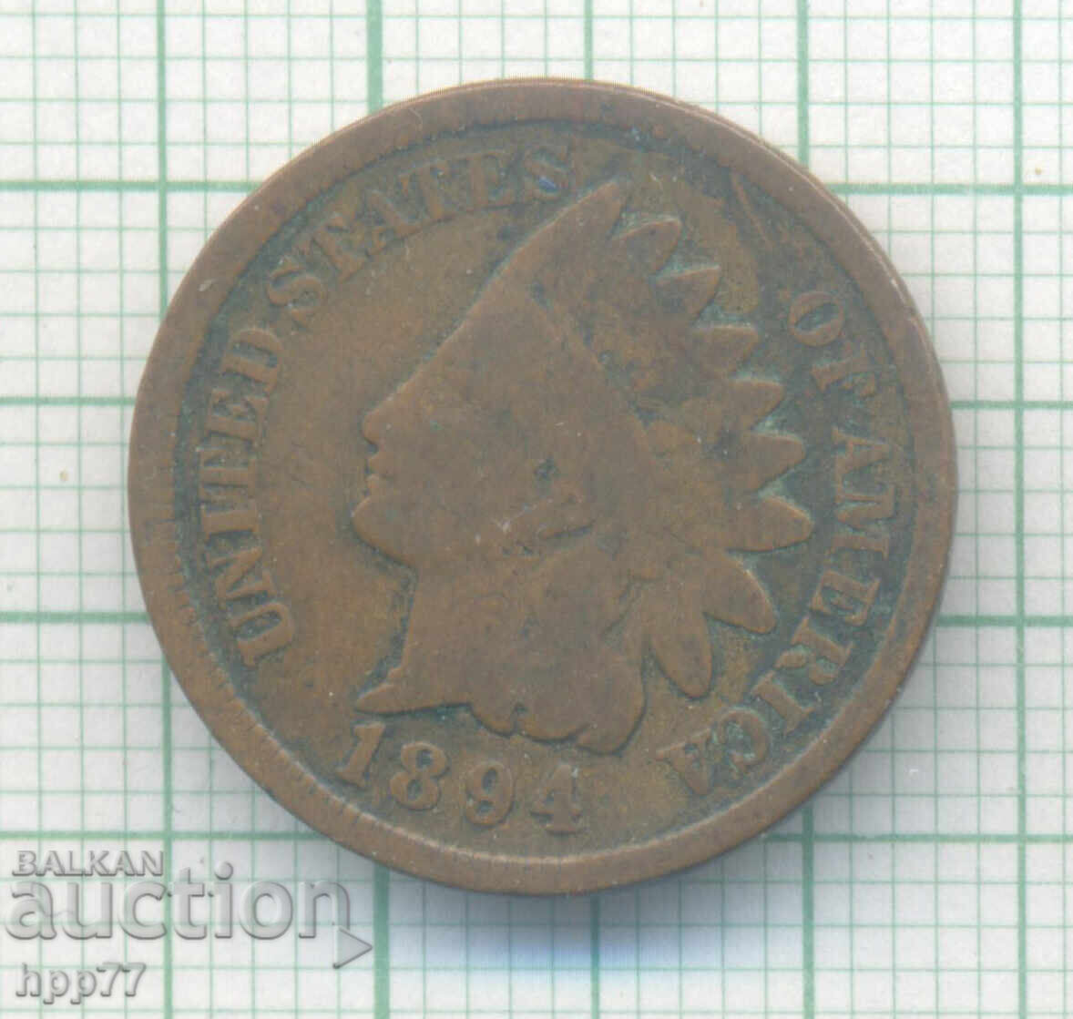 1894 US one cent coin