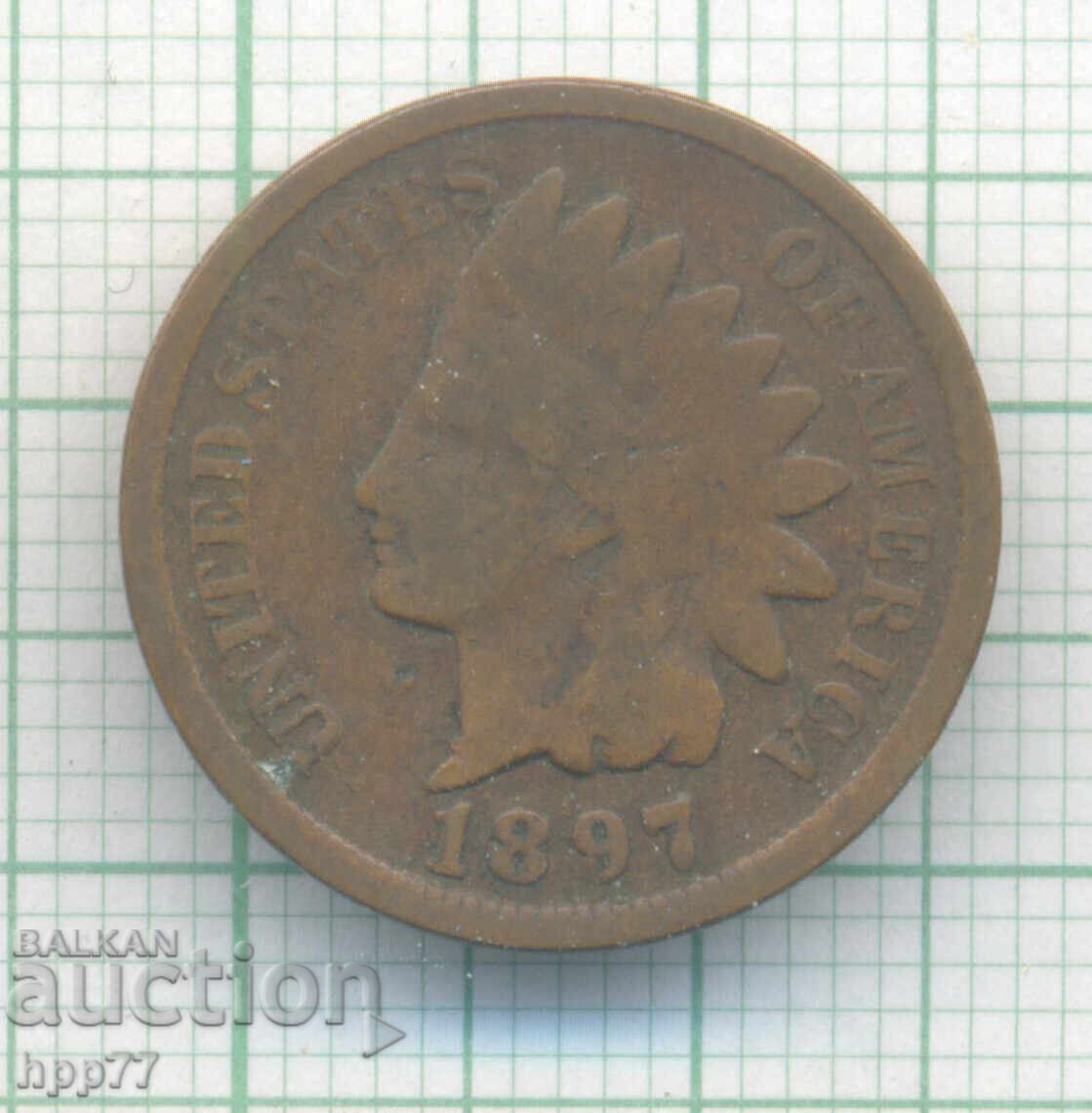 Coin one cent USA 1897