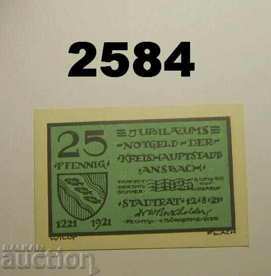 Ansbach 25 pfennig 1921