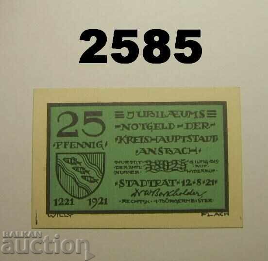 Ansbach 25 pfennig 1921 Ansbach 25 pfennig 1921