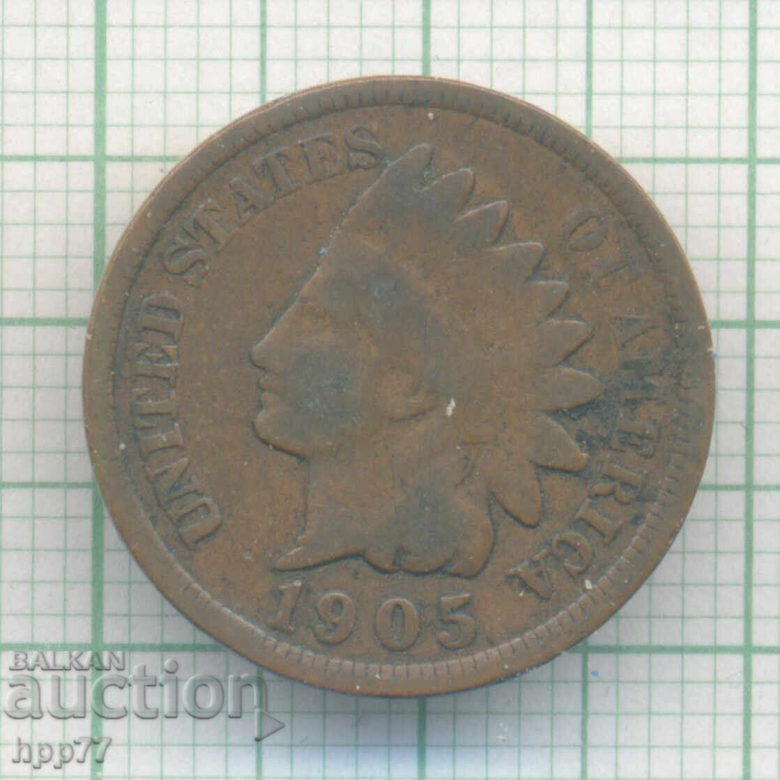 United States 1 cent coin 1905