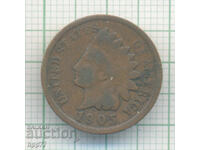 United States 1 cent coin 1905
