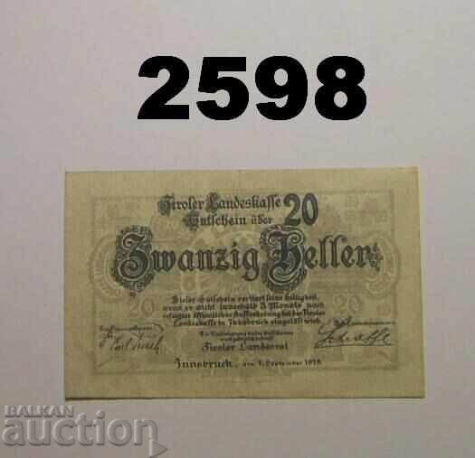 Tirol 20 heller 1919 Австрия
