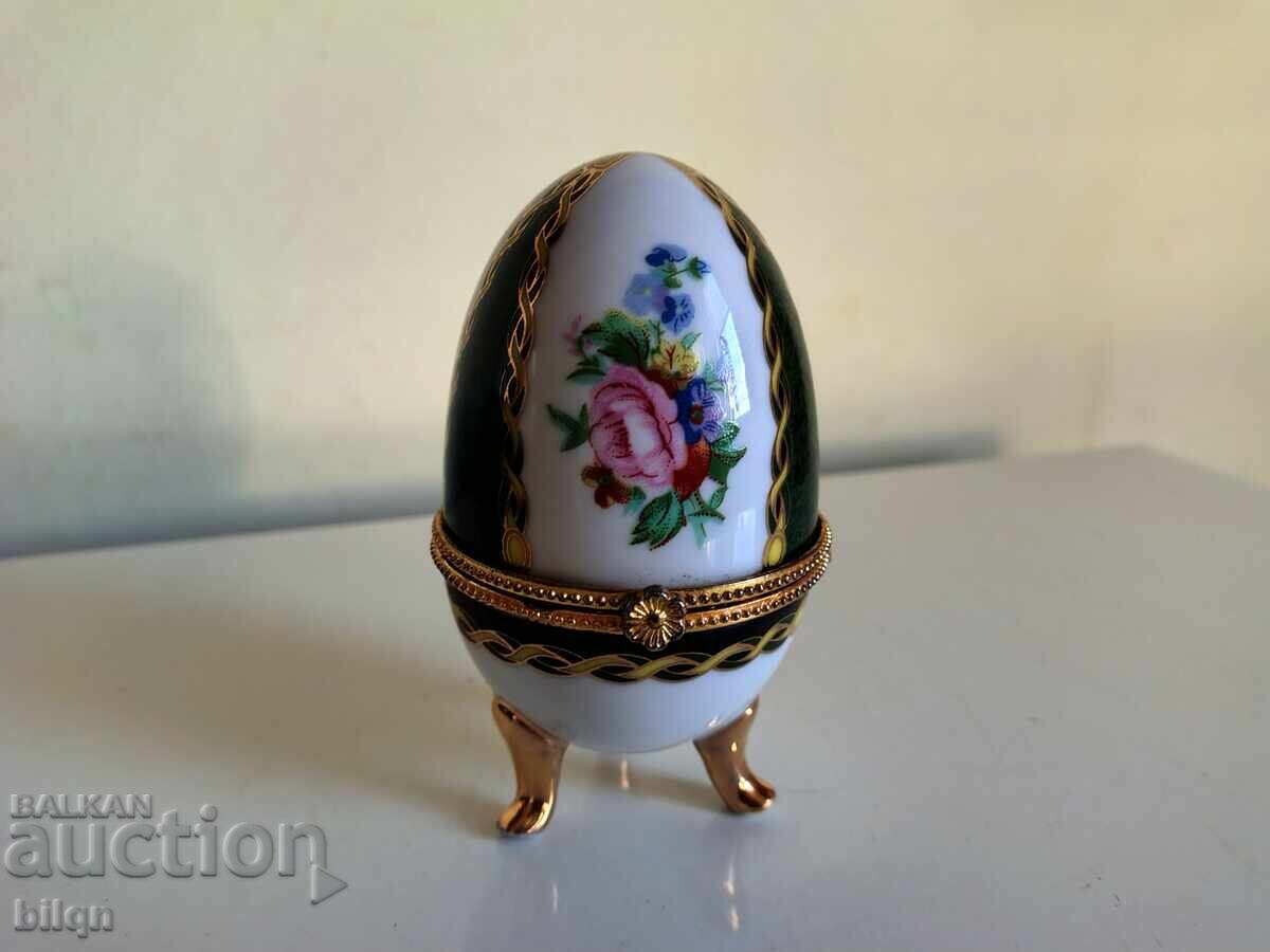 Πορσελάνινο Αυγό-Κοσμηματοκιβώτιο-Λιμόζ