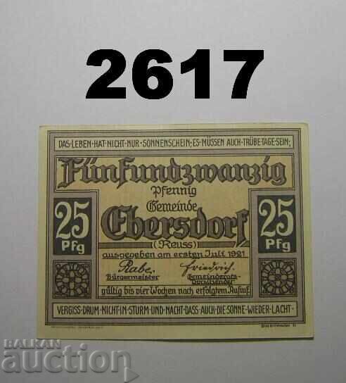 Ebersdorf 25 pfennig 1921 Германия