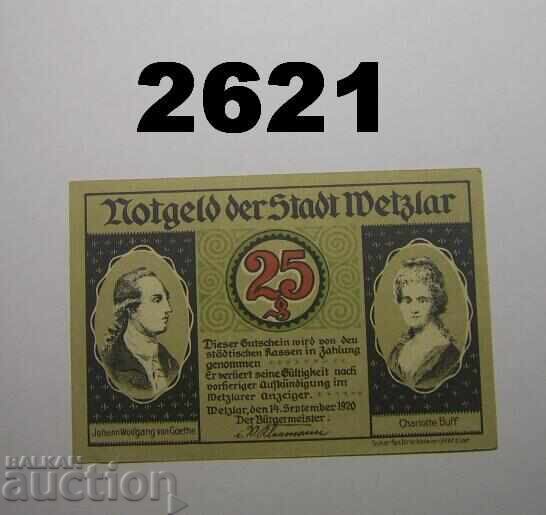 Wetzlar 25 pfennig 1920 Germania Wetzlar 25 pfennig 1920 Germania