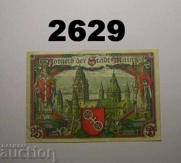 Mainz 25 pfennig 1921 Germany with price 1.00 BGN | € 0.51