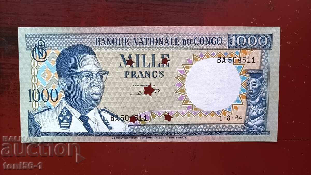 Congo 1000 franci 1964 UNC