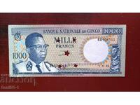Конго 1000 франка 1964г UNC