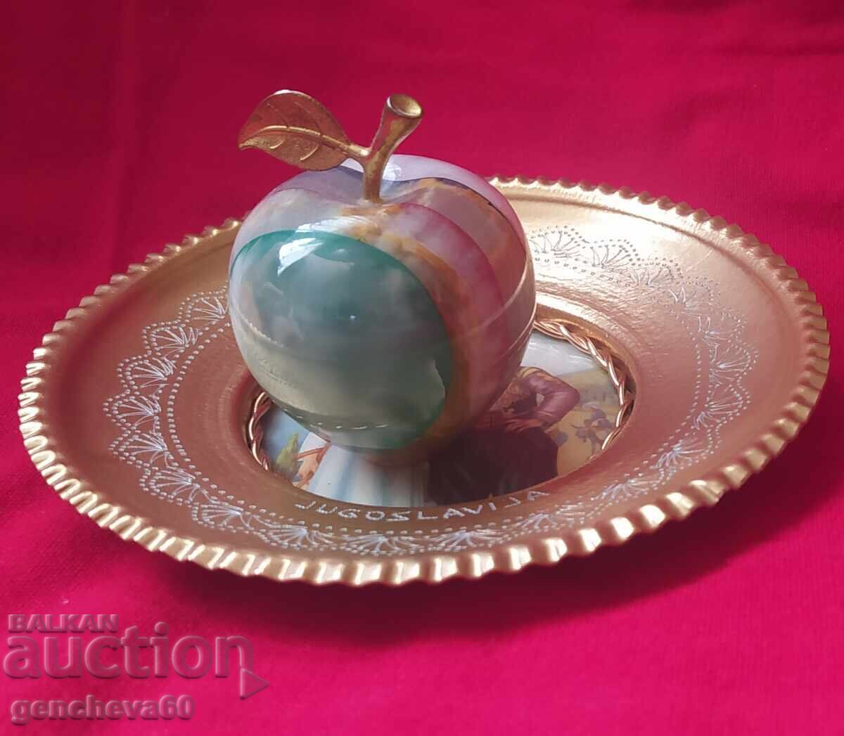 Decorative onyx apple and wall plate with price 40.00 BGN | € 20.45