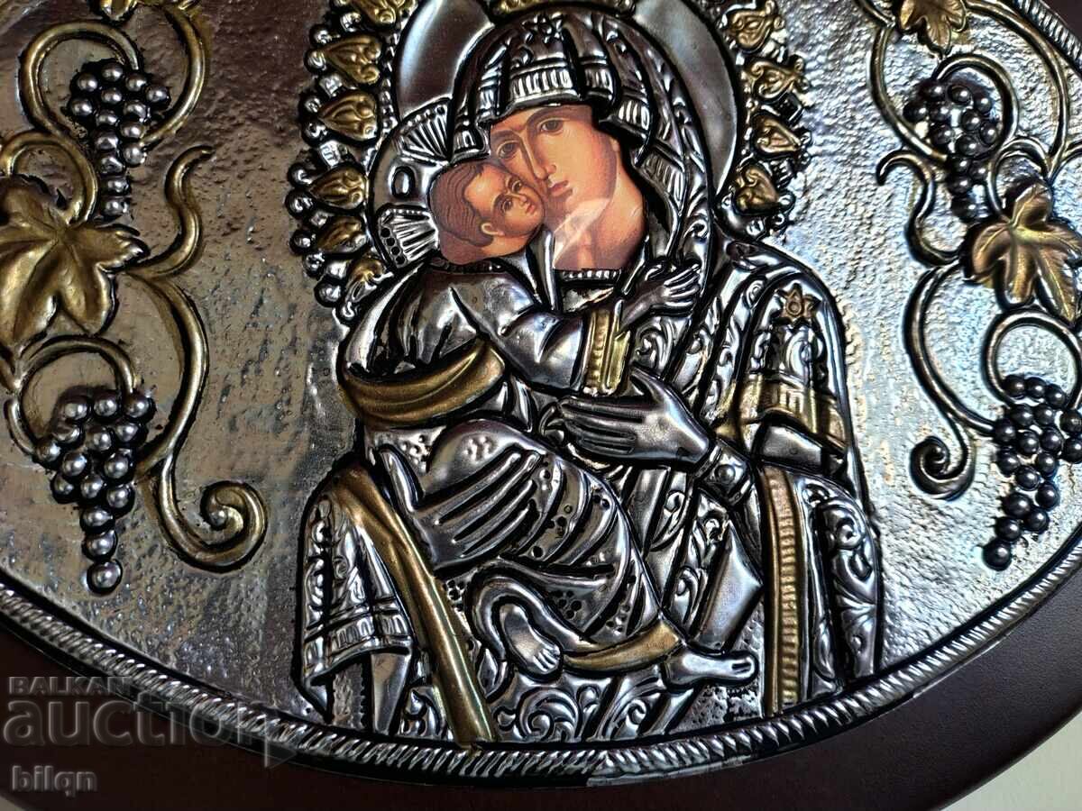 Livrarea Superbă Icoană Argintată a Maicii Domnului cu Pruncul Livrarea Superbă Icoană Argintată a Maicii Domnului cu Pruncul