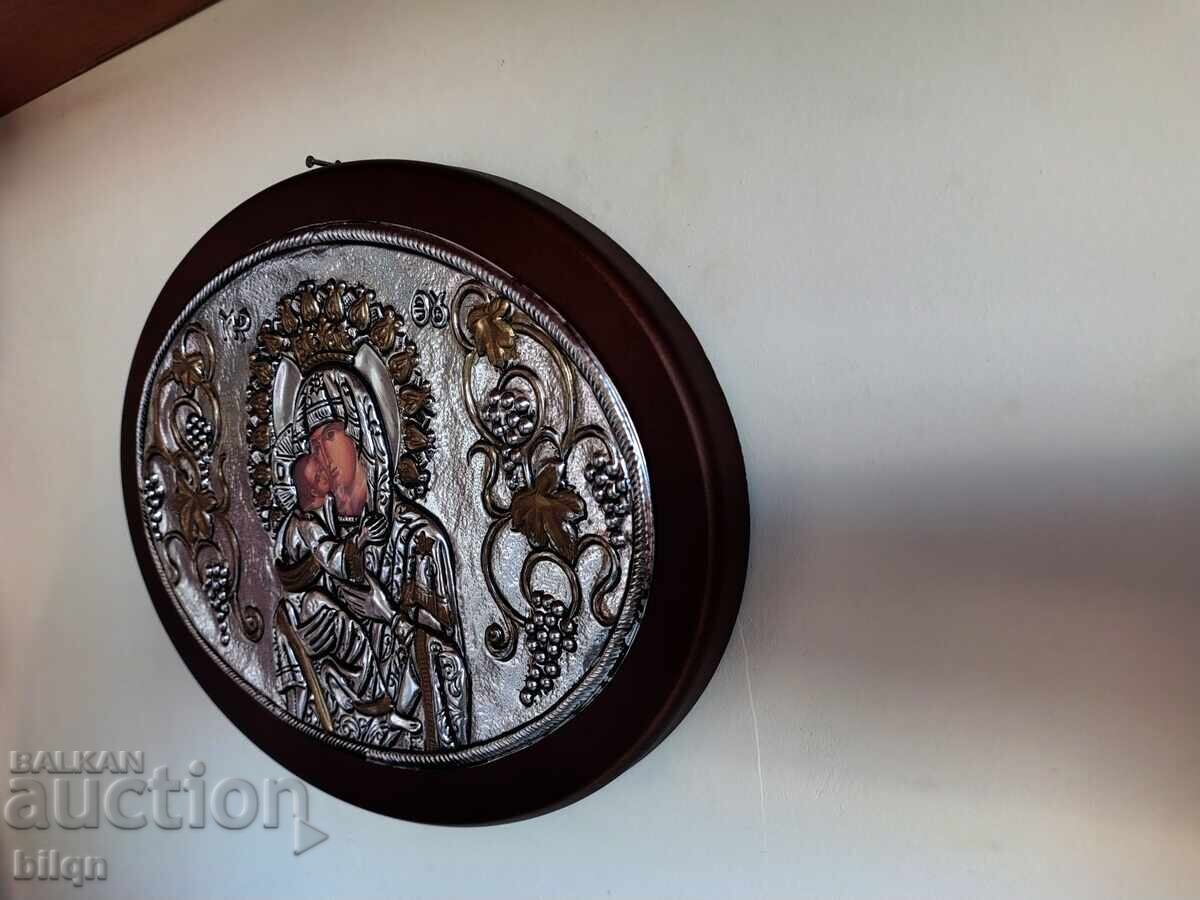 Superbă Icoană Argintată a Maicii Domnului cu Pruncul - 6 Superbă Icoană Argintată a Maicii Domnului cu Pruncul - 6