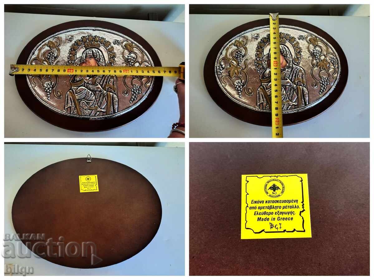 Superbă Icoană Argintată a Maicii Domnului cu Pruncul - 7 Superbă Icoană Argintată a Maicii Domnului cu Pruncul - 7