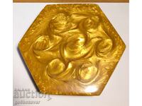 Българска кутия за бижута изкуствен кехлибар каталин НРБ