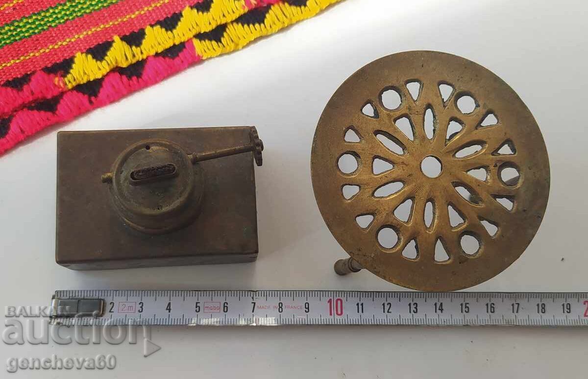 Auction Antique kerosene lamp and bronze side table Auction Antique kerosene lamp and bronze side table