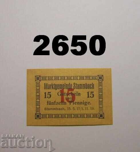 Stammbach 15 pfennig 1917 Germany