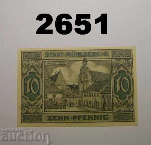 Muhlberg 10 pfennig 1921 Germany with price 2.50 BGN | € 1.28