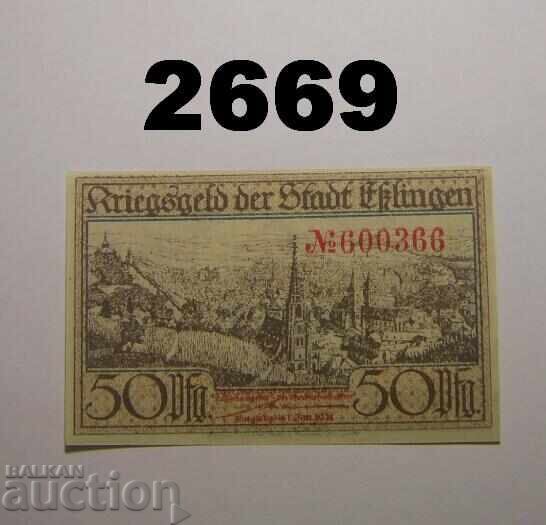 Έσλινγκεν 50 πφένιχ (1/2 μάρκο) 1917 Γερμανία με τιμή 3.00 BGN | € 1.53