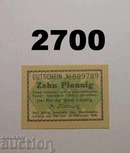Λειψία 10 pfennig 1918 Γερμανία