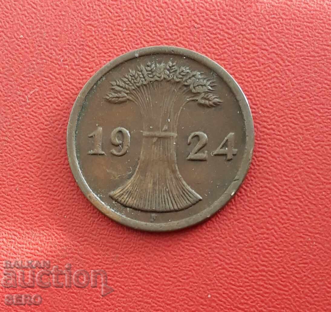 Γερμανία-2 pfennig 1924 F-Stuttgart με τιμή 0.61 BGN | € 0.31