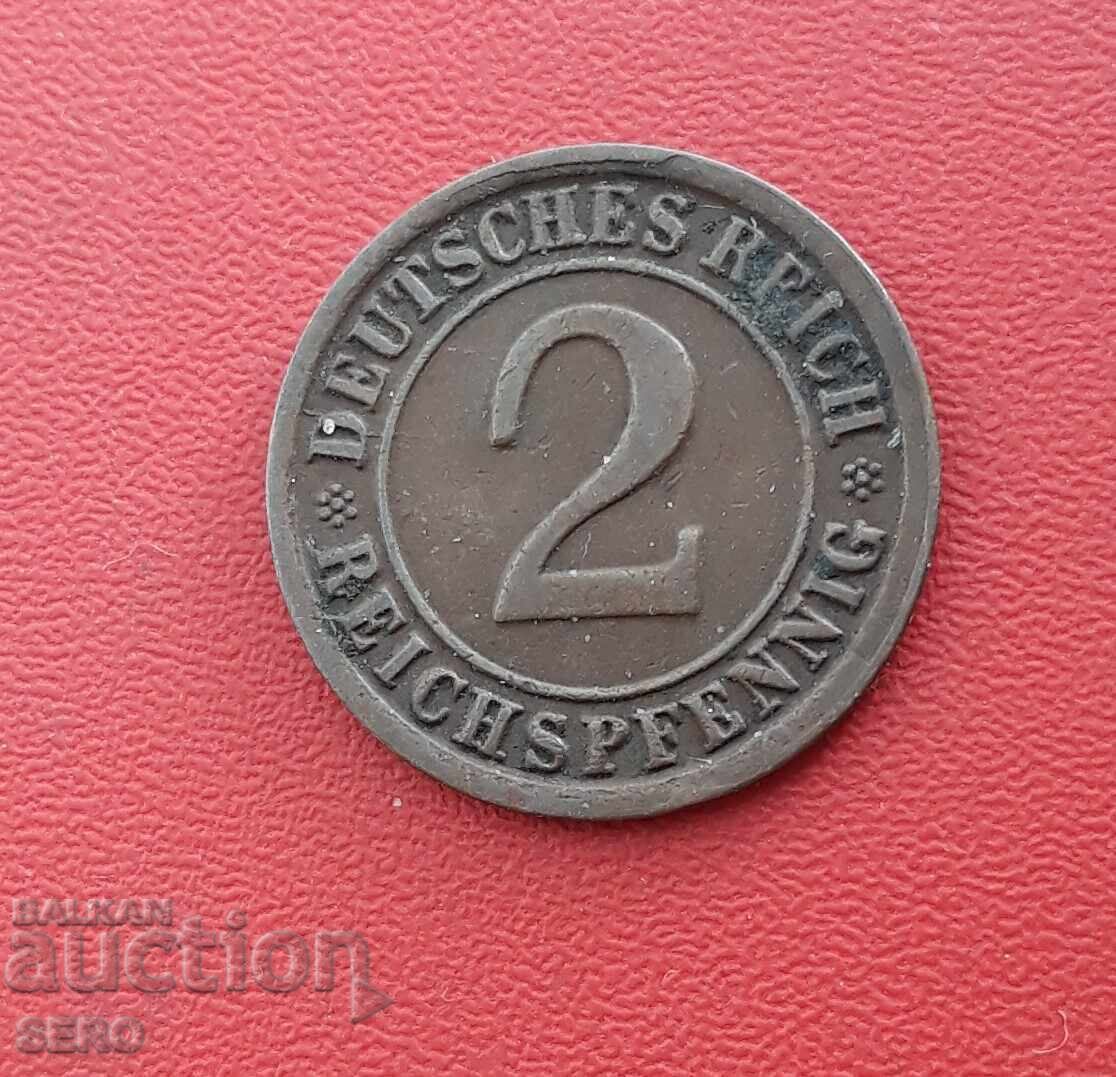 Γερμανία-2 pfennig 1924 F-Stuttgart