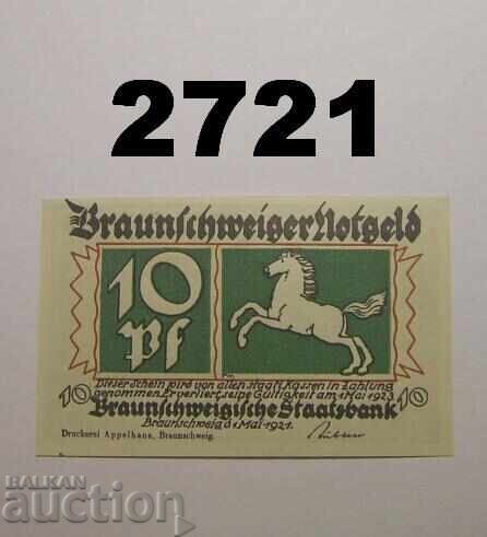 Μπράουνσβαϊγκ 10 πφέννιχ 1921 Γερμανία