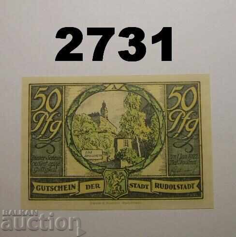 Rudolstadt 50 pfennig 1921 Germany with price 2.50 BGN | € 1.28