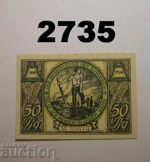 Rudolstadt 50 pfennig 1921 Германия