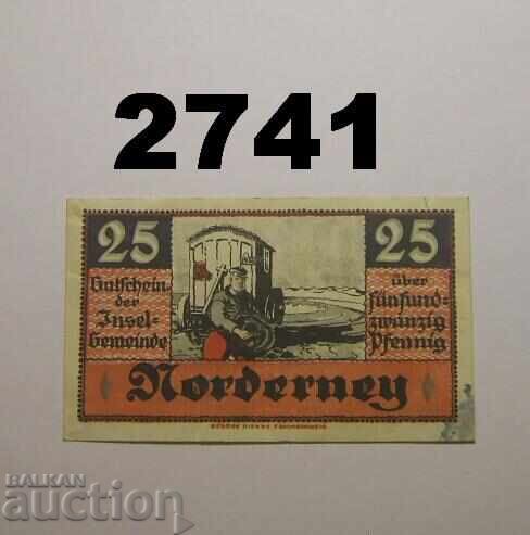 Norderney 25 pfennig 1920 Germany with price 1.00 BGN | € 0.51