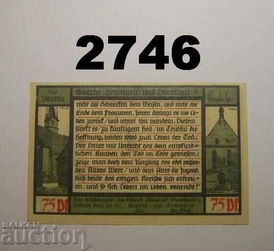 Pößneck 75 pfennig 1921 Germany