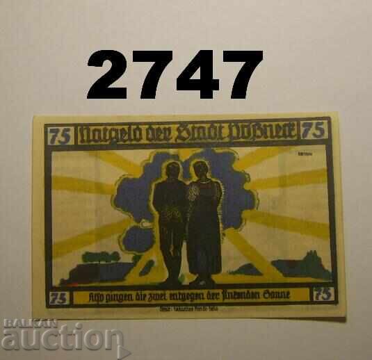 Pößneck 75 pfennig 1921 Germania cu preț 2.50 BGN | € 1.28