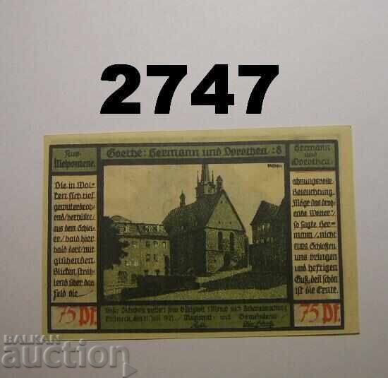 Pößneck 75 pfennig 1921 Germania