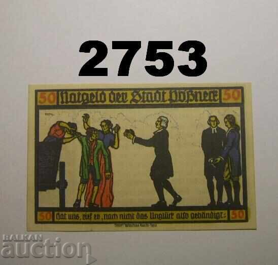 Pößneck 50 pfennig 1921 Germany with price 2.50 BGN | € 1.28