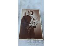 Photo Ruse Young girl with a bouquet of flowers 1944