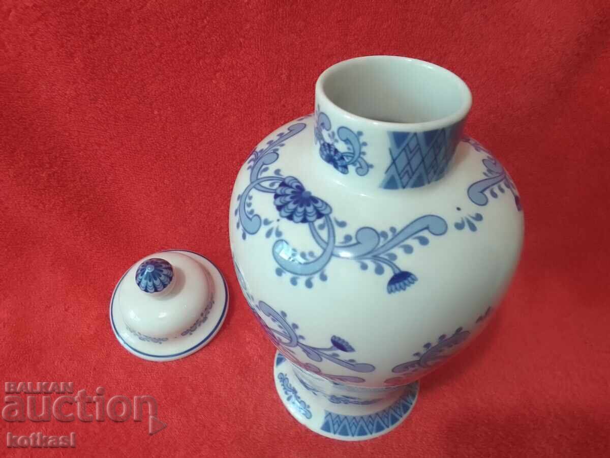 Vază urnă din porțelan vechi GDR Germania Unterweissbach H-26 - 5