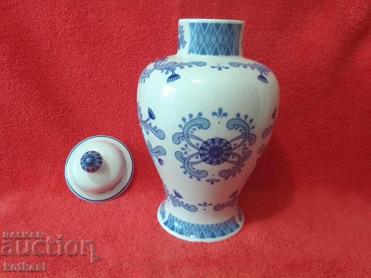 Vază urnă din porțelan vechi GDR Germania Unterweissbach H-26 - 7