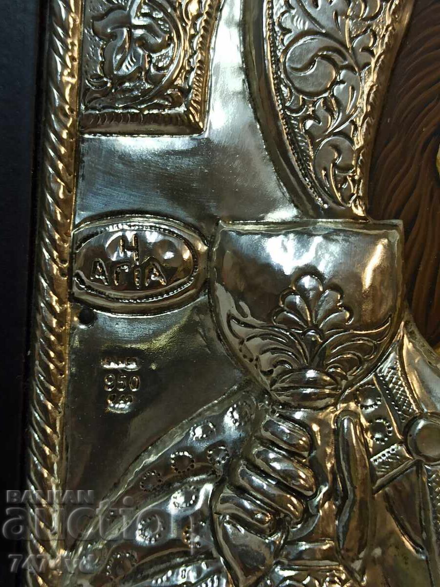 Delivery of Solid silver icon of St. Barbara, 950 silver grade