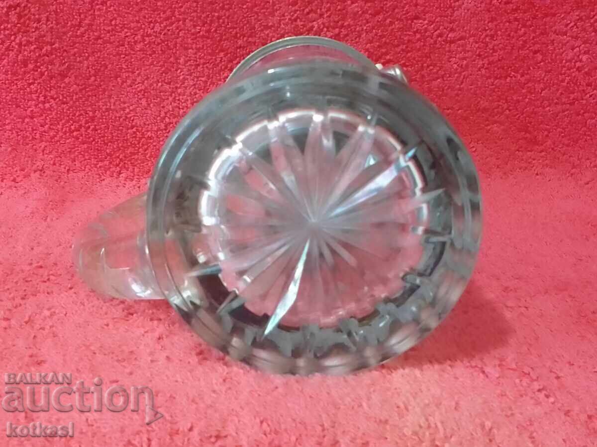 Cană masivă de sticlă veche 500 ml Mistreț Rațe Vânător - 7