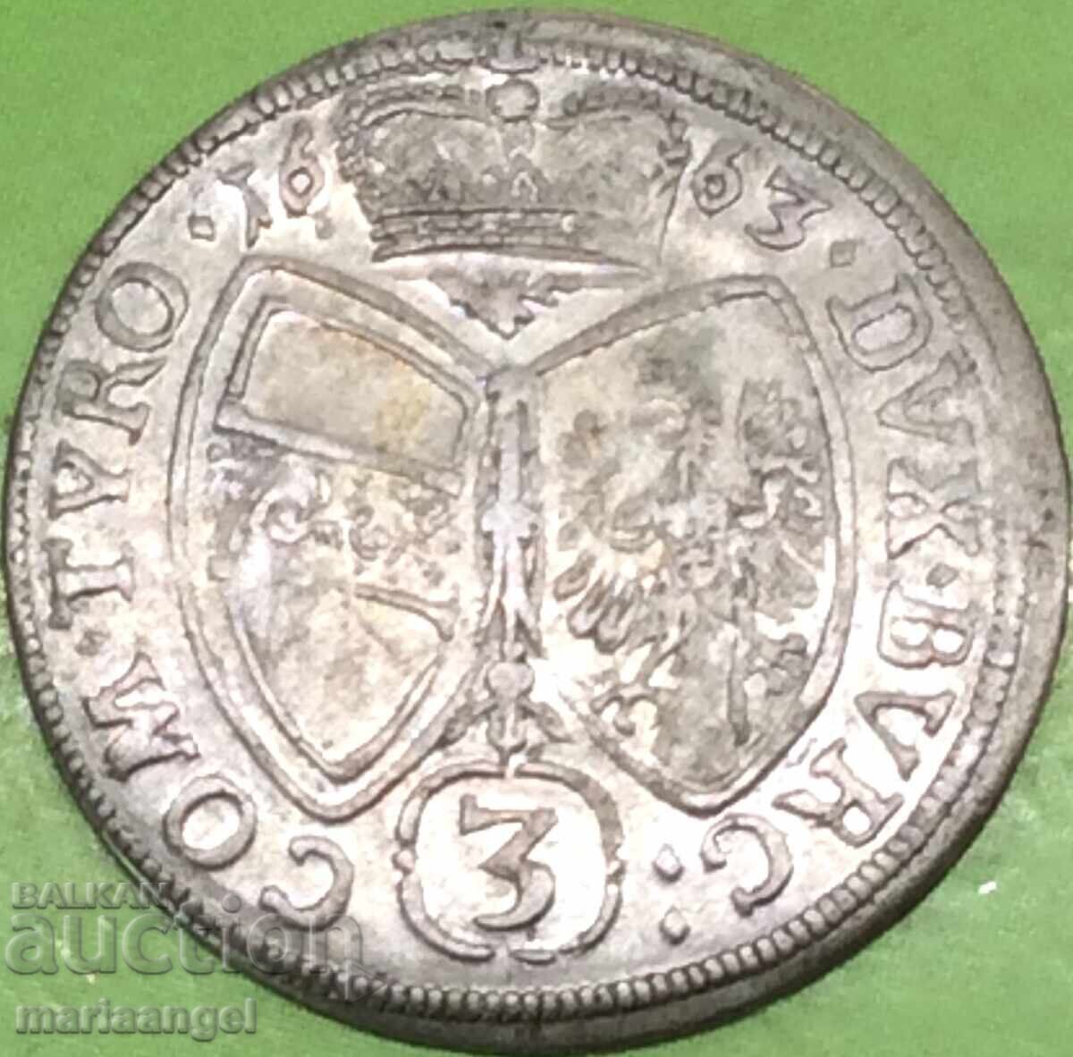 Austria 3 Kreuzer 1663 Sigismund Franz (1660-1665) Tirol cu preț 134.00 BGN | € 68.51 Austria 3 Kreuzer 1663 Sigismund Franz (1660-1665) Tirol cu preț 134.00 BGN | € 68.51