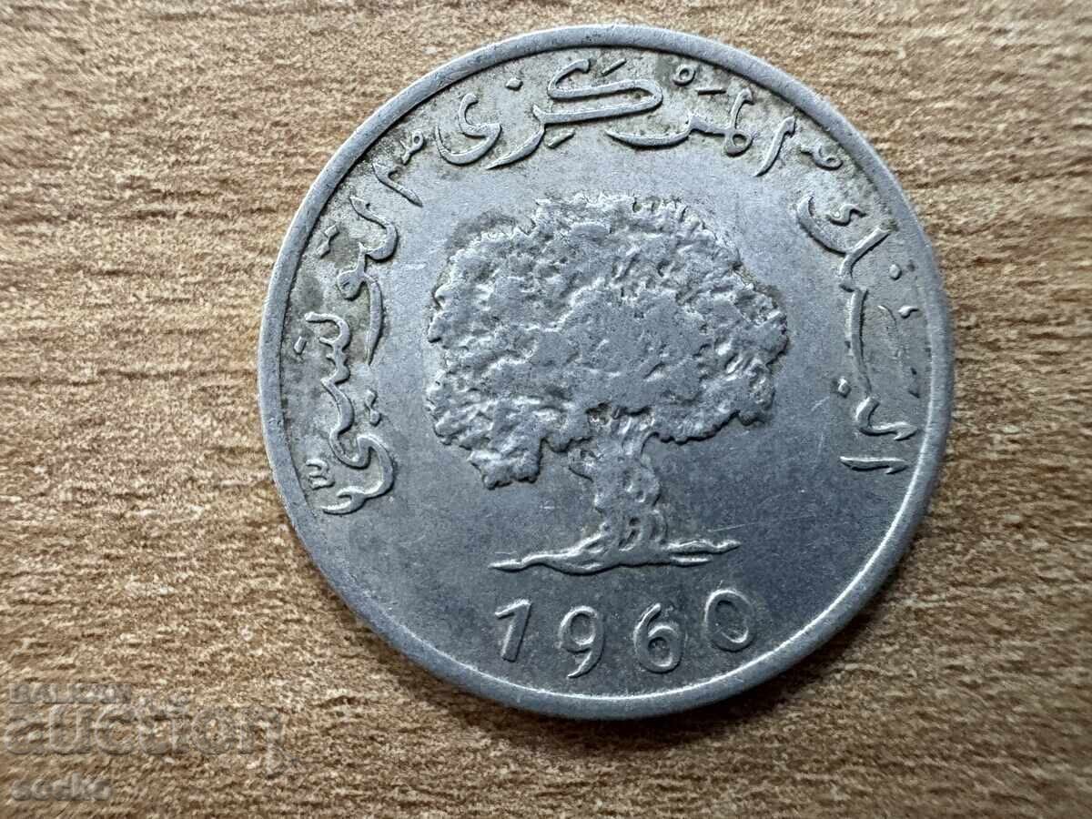 Тунис - 5 милима (1960) с цена 0.20 лв. | € 0.10 Тунис - 5 милима (1960) с цена 0.20 лв. | € 0.10