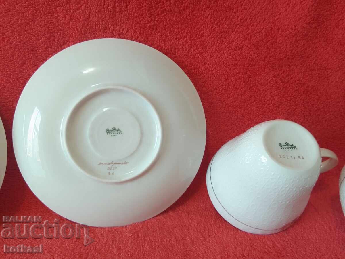 Two Porcelain Sets for Milk, Cup and Plate, Rosenthal, Handmade - 6