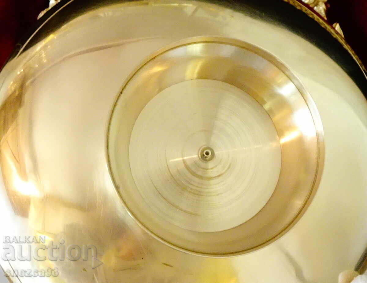 Raised bronze fruit bowl, painting with cloisonné enamel - 5