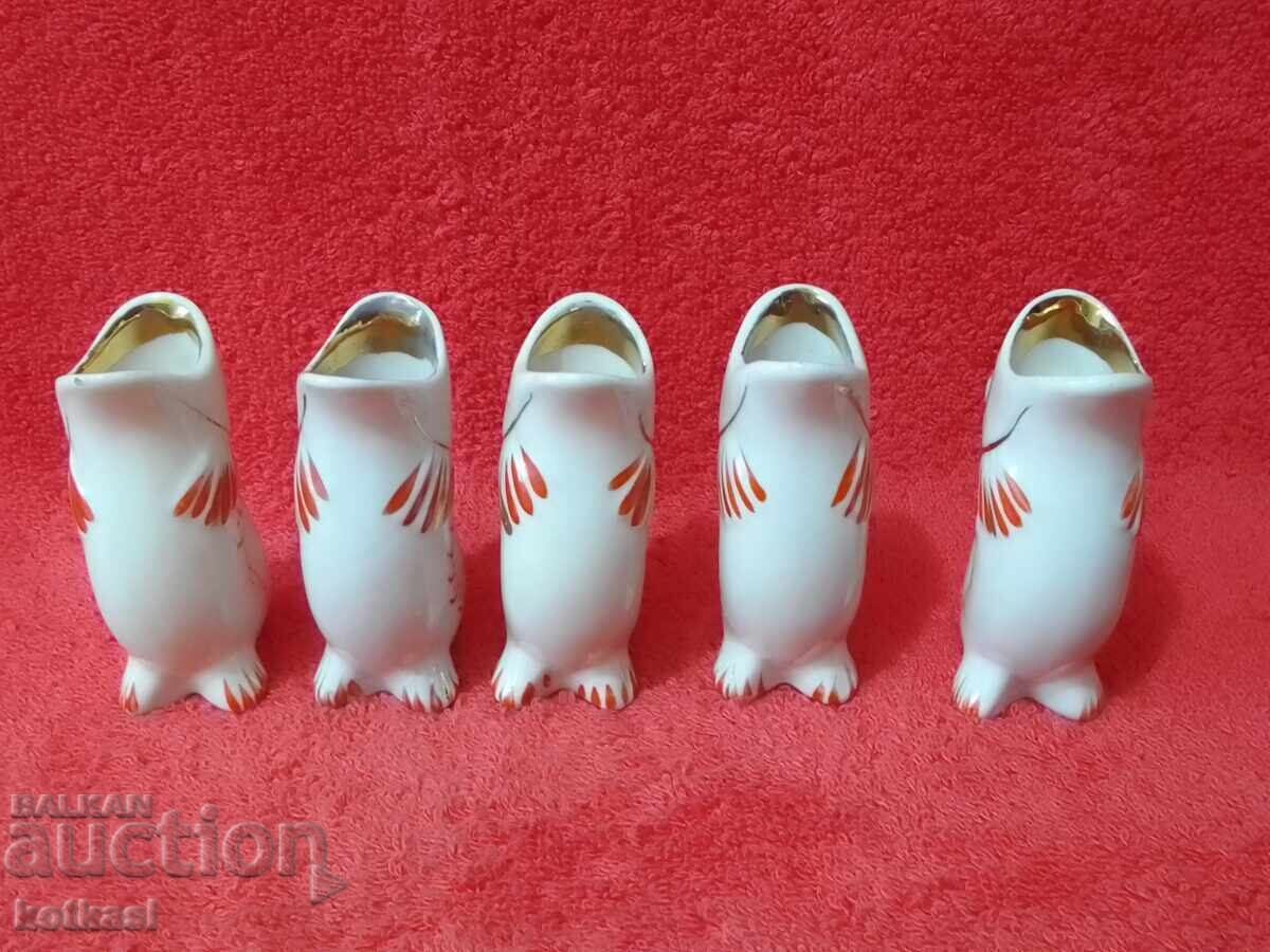 Delivery of Star Lot 5 pcs Porcelain Cups Fish USSR Russia Gilding